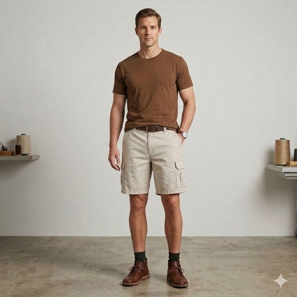 RedHead Other - Red Head Men's 42 Cargo Shorts Beige Khaki Cotton Outdoor Hiking Utility Pockets